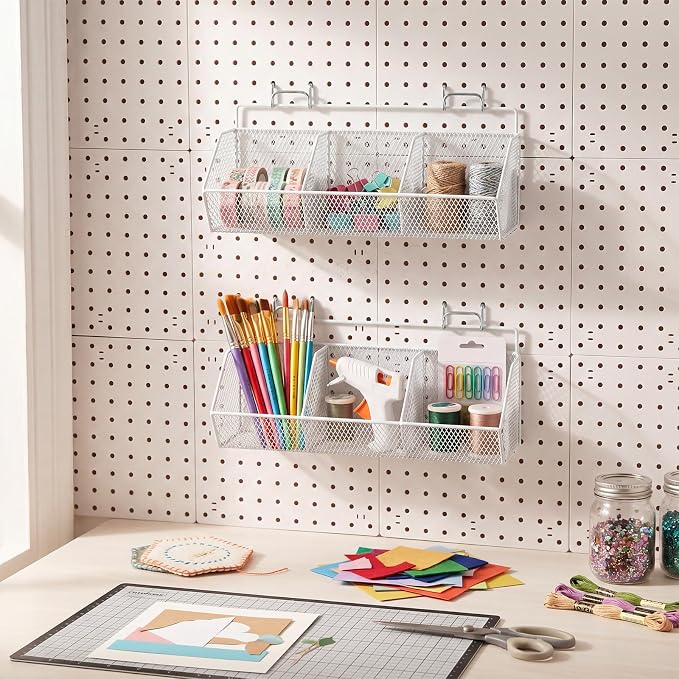 Hicarer 2 Pcs Divided Pegboard Baskets - Image 6