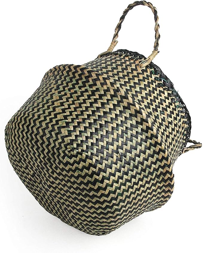 Woven Seagrass Belly Basket for Storage, Picnic and Groceries - Image 5