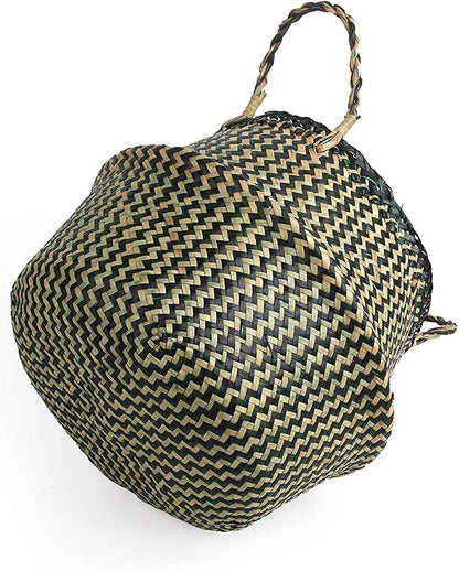 Woven Seagrass Belly Basket for Storage, Picnic and Groceries - Image 5