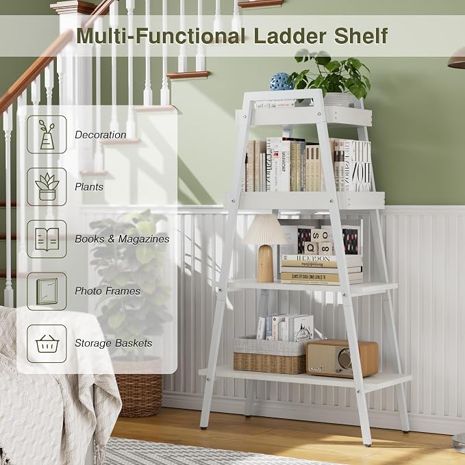VECELO Ladder Shelf, 4-Tier Bookshelf - Image 6