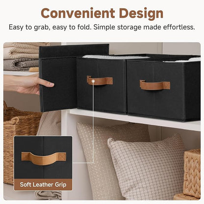 StorageWorks Storage Baskets for Shelves, Foldable Fabric Closet Storage Bins - Image 3