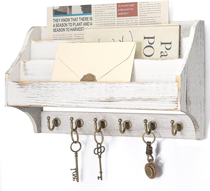 Rebee Vision Pine Wood Key Holder Wall Mount by REBEEVISION