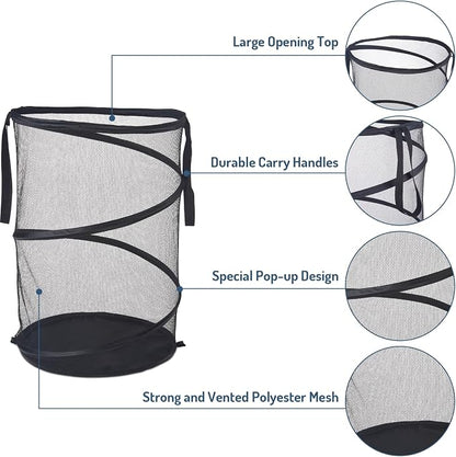 Seiritex 2Pcs Mesh Popup Laundry Hamper 115L Extra Large Collapsible Laundry - Image 5