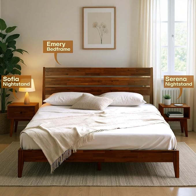 Acacia Serena Nightstand/End Table Solid Wood Bed Side Table - Image 9
