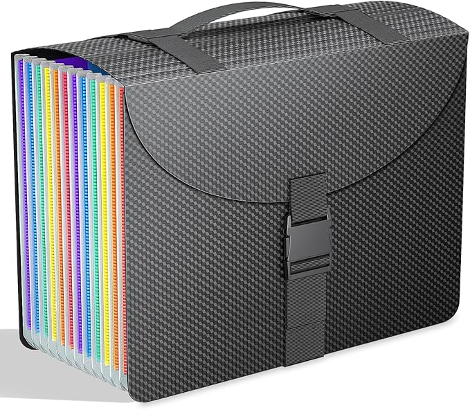 Expanding File Folders with Handle, Accordion File Organizer 13 Expandable by TOPCJ