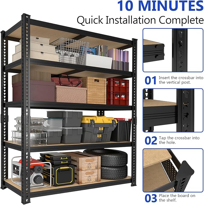 78'' H Garage Storage Shelves, Shelving Units and Storage, Heavy Duty Garage - Image 7
