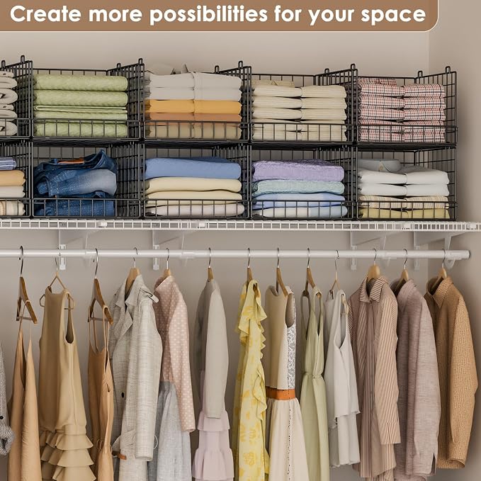 5-Tier Stackable Closet Organizers and Storage Baskets, Closet Shelf Organizer - Image 6
