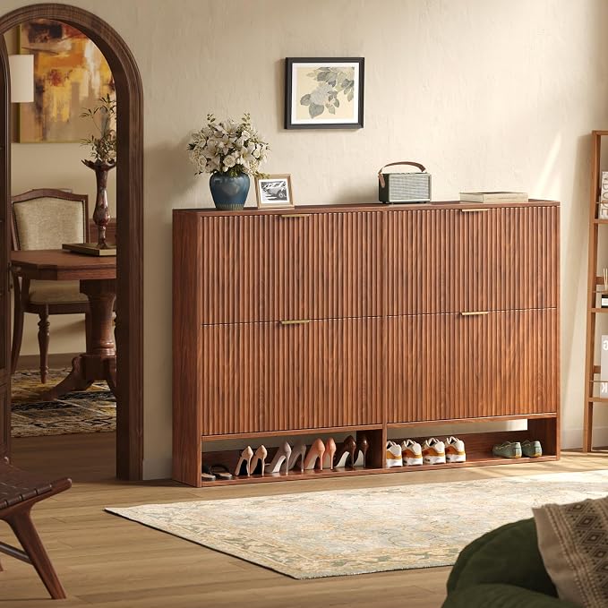 Hootata 47.2''W Walnut Shoe Storage Cabinet - Image 8