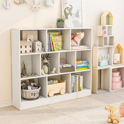 Giantex 10 Cube Bookcase, 4-Tier Freestanding Bookshelf w/ 10 Open Compartments - Image 8