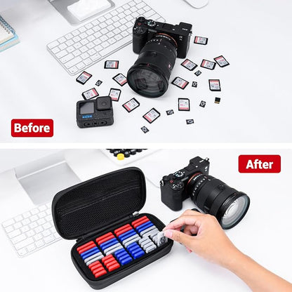 EVA PU Memory Card Case with 48PCS Clear Plastic Memory Card Holder - Image 7