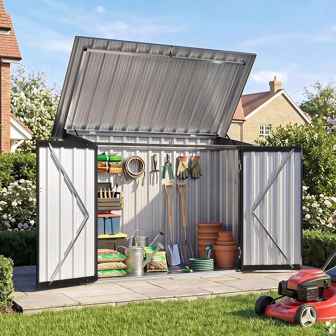 Aoxun Outdoor Storage Cabinet, 35 Cu.Ft Metal Storage Shed - Image 5