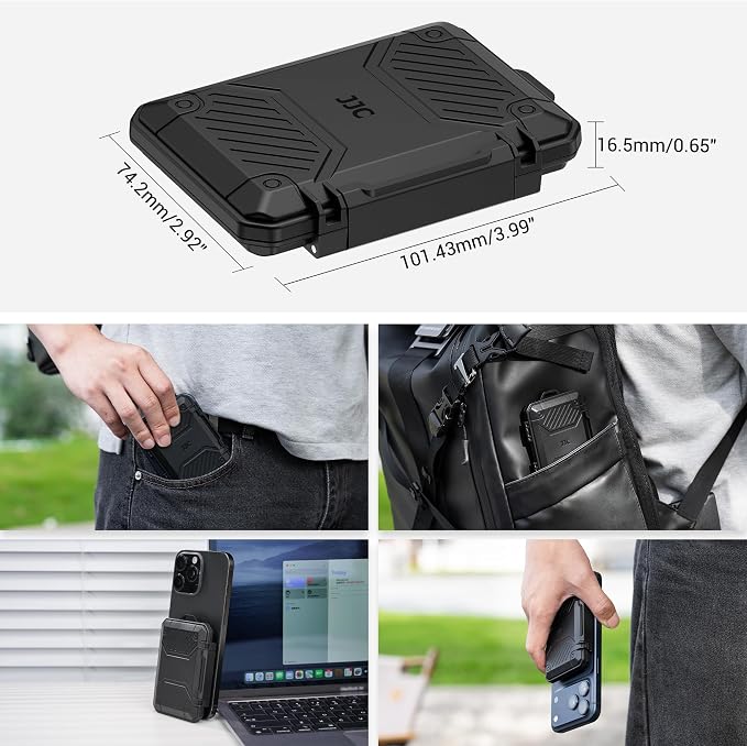 JJC Slim Memory Card Case for 8 SD 12 TF and 2 Nano SIM Cards, IP67 Waterproof - Image 6