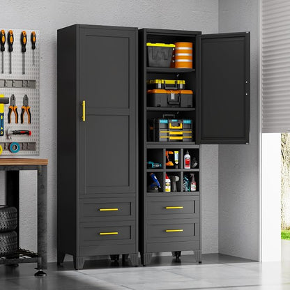 Tall Metal Narrow Storage Cabinet 67" H - Image 3