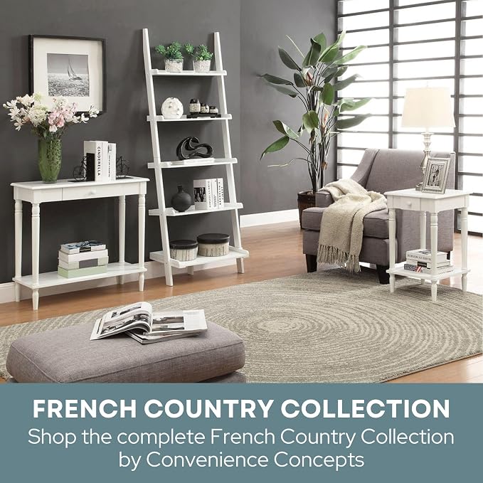 Convenience Concepts French Country Bookshelf Ladder, Dark Walnut / Black - Image 8