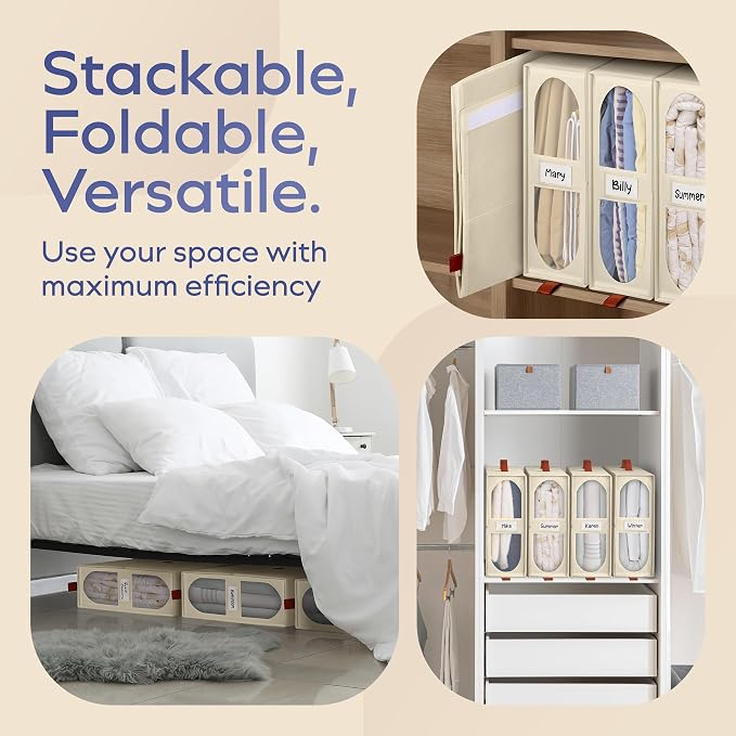 4x Bed Sheet Organizer Storage Boxes - Image 5