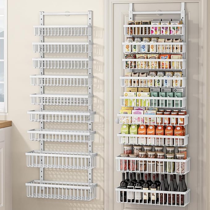 POKIPO 9 Tier Over The Door Pantry Organizer, 2 in 1 Wall Mount or Hanging by POKIPO