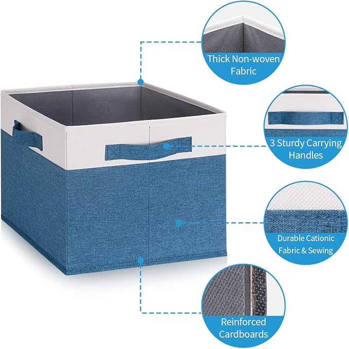 GhvyenntteS Storage Baskets for Shelves 3 Pack, Large Fabric Storage Bins - Image 4