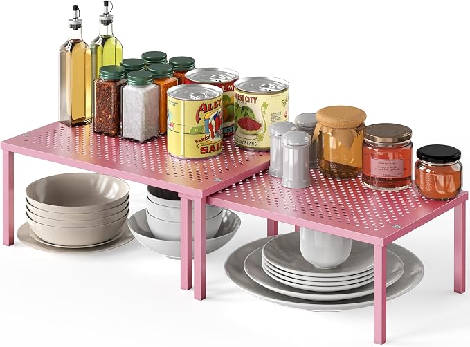 Simple Houseware Expandable Stackable Kitchen Counter Shelf Organizer, Metal Top by SimpleHouseware
