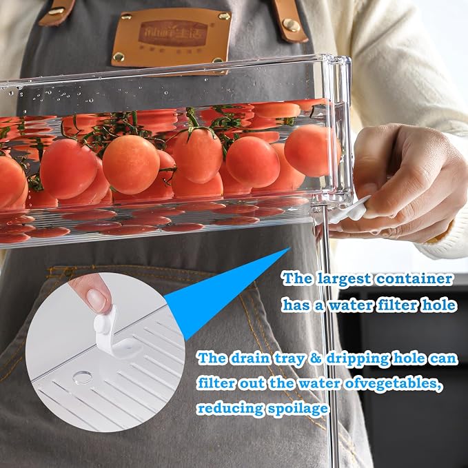 10-Pack Clear Fridge Organizer Bins - Image 7