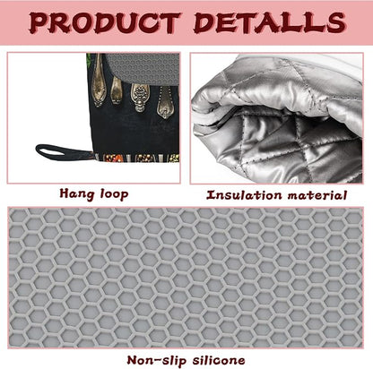 Cooking Herbs Spices Heat-Resistant Silicone Oven Mitts and Pot Holders 4 Piece - Image 3