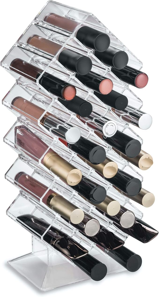 BY ALEGORY Acrylic Lip Gloss Makeup Organizer 28 Space Storage w/Deep Slots - Image 2