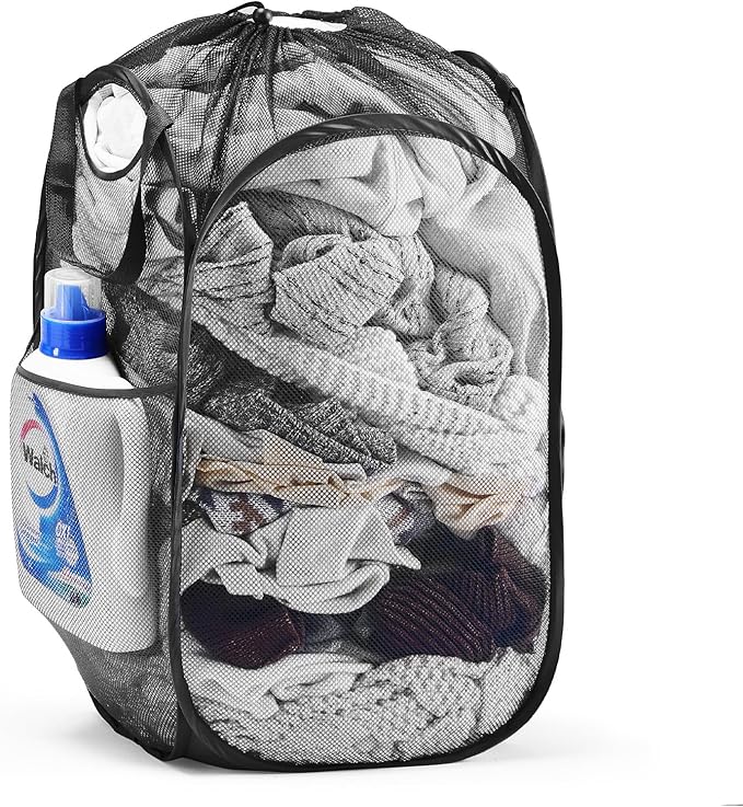TECHMILLY Collapsible Mesh Pop Up Laundry Hamper - Image 7