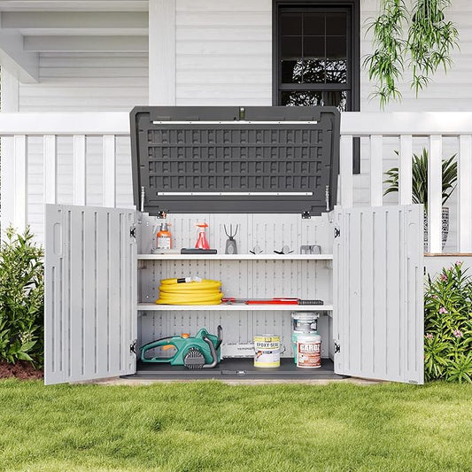 Aoxun White Outdoor Storage Cabinet by Aoxun