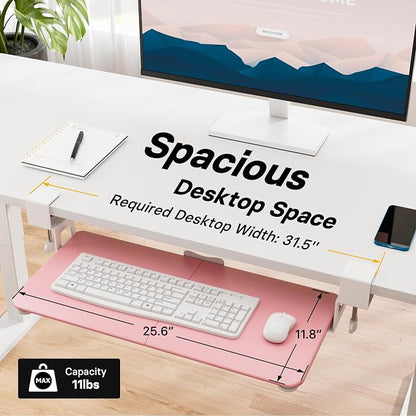 BONTEC KMT01 Under Desk Keyboard Tray, Pull-Out Keyboard & Mouse Platform - Image 4