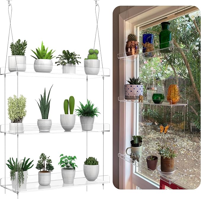 2-Pack Hanging Clear Plant Shelves - Image 6