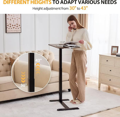 Overbed Table with Hidden Wheels, Height Adjustable Medical Bed Table Hospital - Image 3