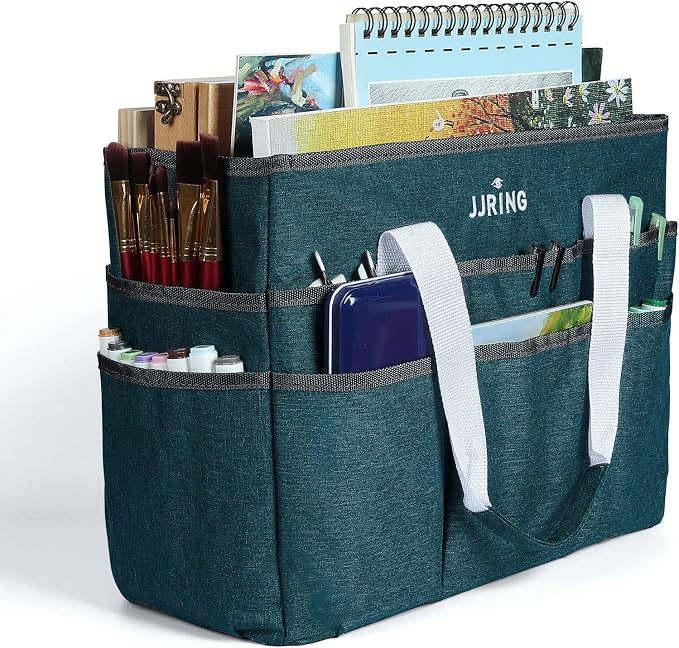JJRING Craft Organizer Tote Bag, Large Art Storage Caddy by JJRING