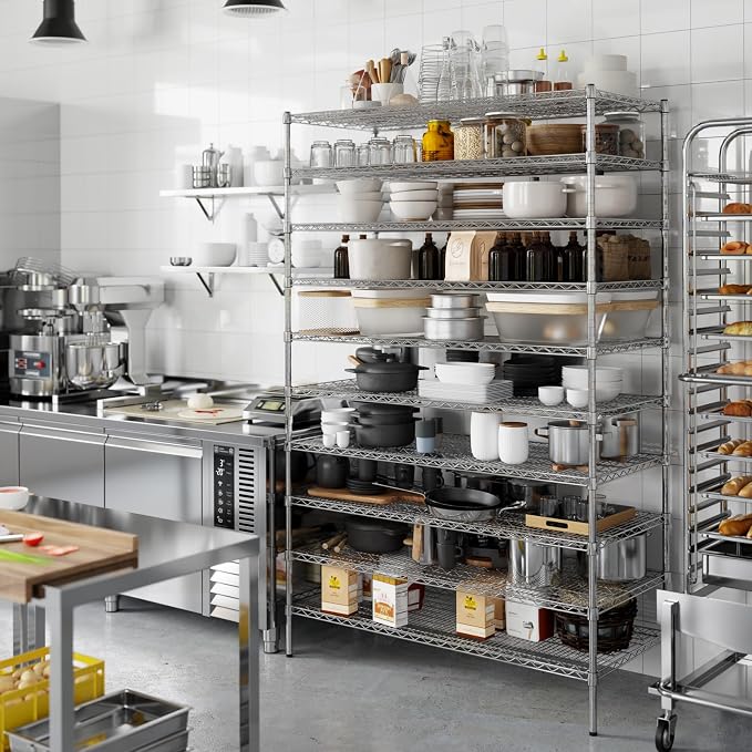 24" Deep x 54" Wide x 86" Height Wire Shelving Kit | 10-Tier | NSF Commercial - Image 7