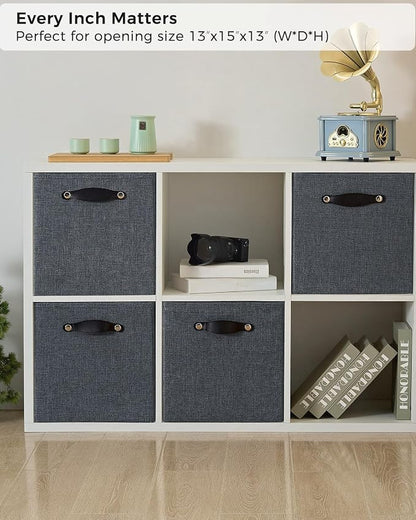 Foldable Fabric Storage Bins Cubes, Graphite Gray, 4 Pack - Image 4