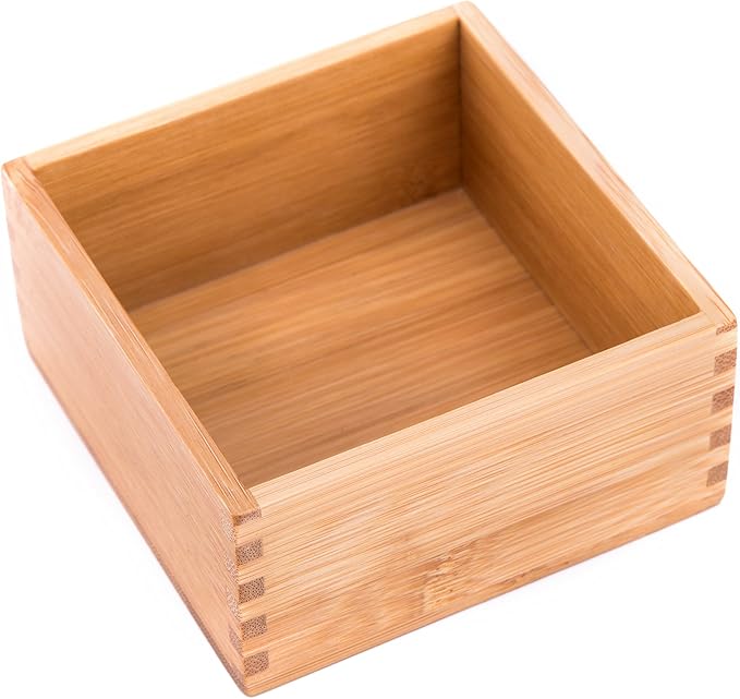 Bamboo Organizer Storage Boxes for Tabletop Bathroom Dresser Organizer Small by Sansnow