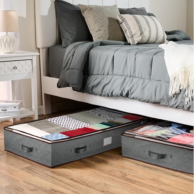 Under Bed Storage Bins - 90L Pack Of 4 Under The Bed Storage Containers - Image 5