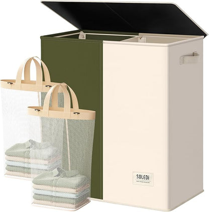 SOLEDI Large Double Laundry Hamper by SOLEDI