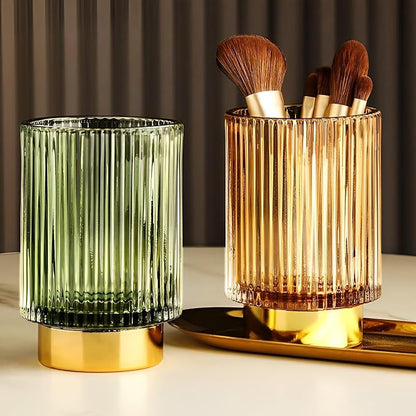 Makeup Brush Holder Organizer, Heavy Crystal Glass Brush Storage Holder - Image 7