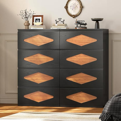 48.3'' Tall Dresser for Bedroom, 4 Chest of Wooden Deep Drawers, Vintage Dresser - Image 7