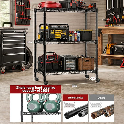 Simple Deluxe 3-Tier Heavy Duty Adjustable Storage Shelf - Image 2