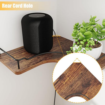 L-Shaped Corner Floating Shelves Set of 3, Rustic Wood Wall Mounted Storage - Image 7