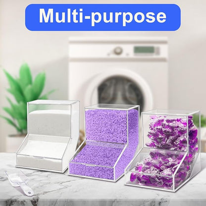 Laundry Pods Container with Spoon, Acrylic Candy Dispenser with 2 Lid, - Image 8