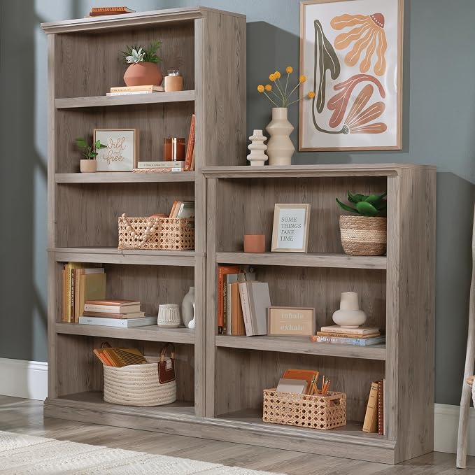 Sauder 5 Tier Book Shelf Wooden Bookcase Multipurpose Bookshelf - Image 7
