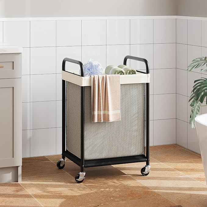 ELYKEN Laundry Basket with Wheels, 80L Rolling Laundry Hamper with Removable - Image 7