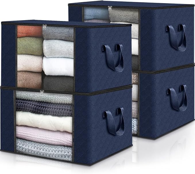 Fab totes Storage Bags, Clothes Blanket Storage Bins Foldable Closet Organizers by Fabtotes