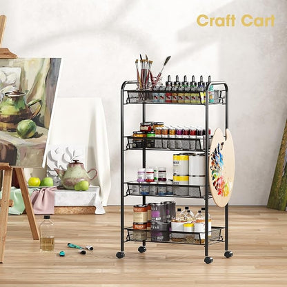 TOOLF 4-Tier Rolling Cart, Metal Utility Cart - Image 2