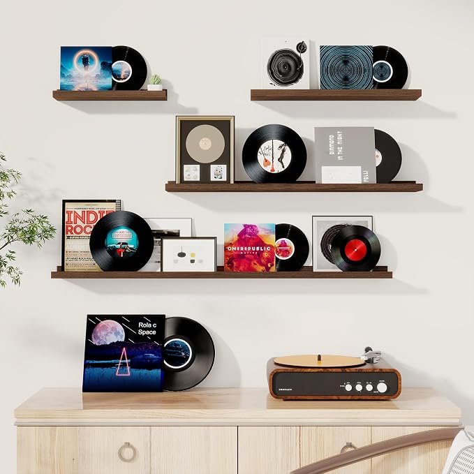 Fun Memories Picture Ledge Shelf, 24 Inch Long Floating Shelves Set of 6 - Image 2