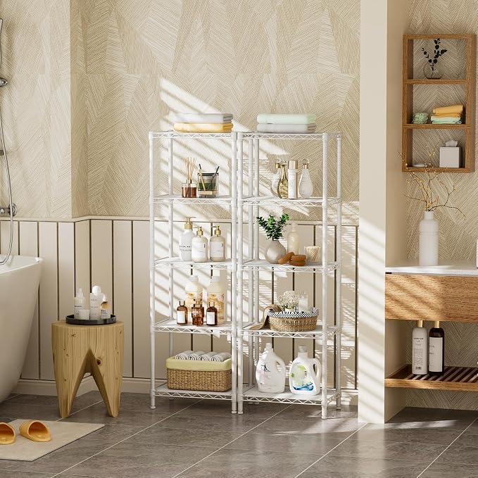 Small 5 tire Shelves Storage Wire Shelving Unit Metal Shelf Adjustable - Image 7