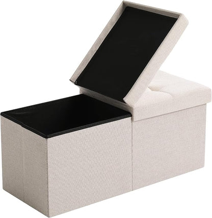 Storage Ottoman Bench Foldable Seat Footrest End of Bed Ottoman - Image 9