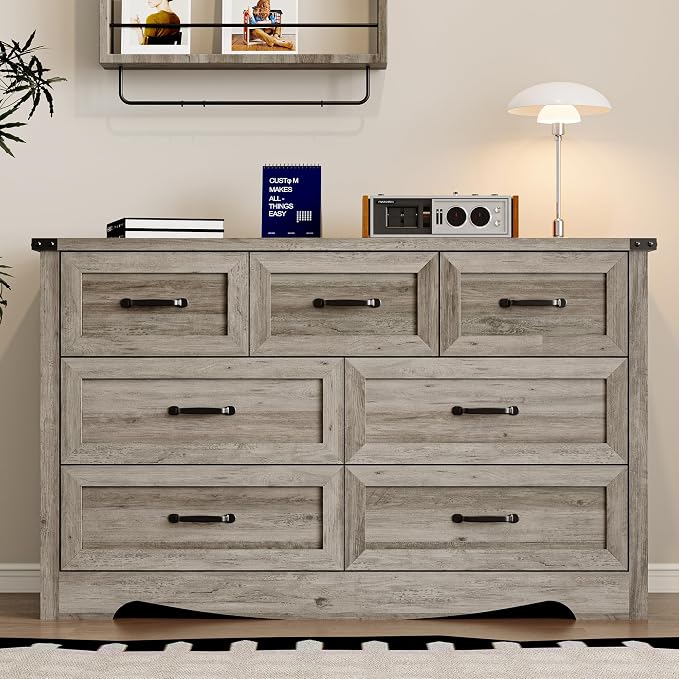 7-Drawer Dresser for Bedroom, Modern Wooden Chest of Drawers - Image 3