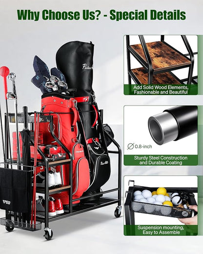 Golf Bags Storage Garage Organizer- Golf Bag Stand - Image 3